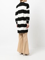 Thumbnail for your product : Lorena Antoniazzi Striped Cable-Knit Longline Cardigan