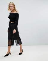 Thumbnail for your product : ASOS DESIGN Scuba Culottes with Organza Panels