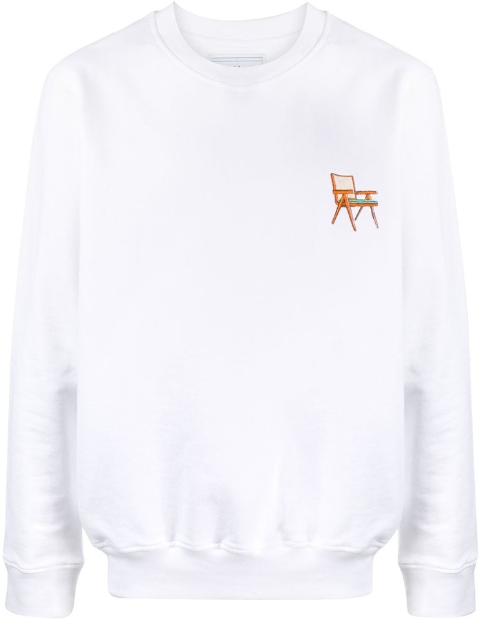 Casablanca Embroidered Crew Neck Sweatshirt - ShopStyle