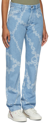 Aries Blue Lilly Chain Print Jeans