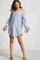 Thumbnail for your product : Forever 21 Pinstripe Off-the-Shoulder Top