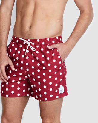 Maroon Polka Dots Swim Shorts