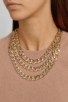 Thumbnail for your product : Kenneth Jay Lane Gold-plated multi-strand chain necklace