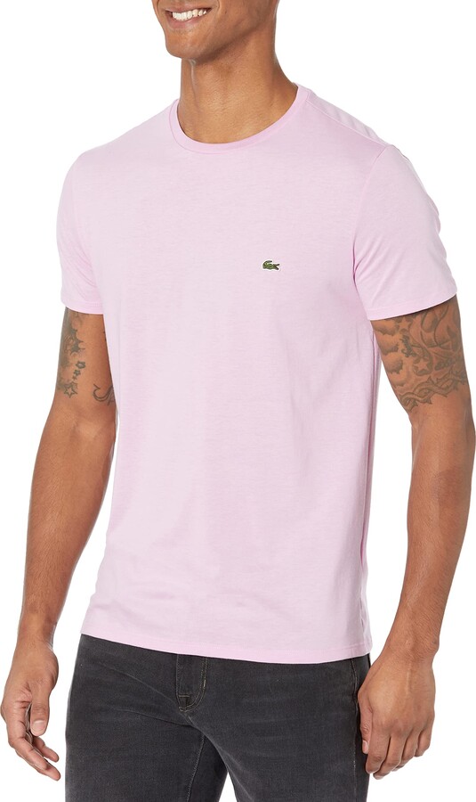 Lacoste mens Short Sleeve Crew Neck Pima Cotton Jersey T-shirt T Shirt -  ShopStyle