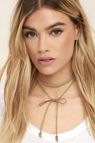 Thumbnail for your product : Lulus Everyday is a Winding Road Black Suede Layered Choker Necklace