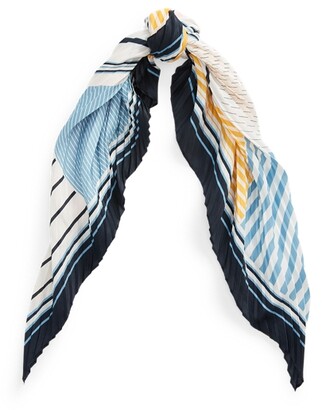 Ralph Lauren Striped Pleated Silk-Blend Scarf - ShopStyle Scarves & Wraps