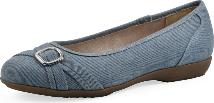 CLIFFS BY WHITE MOUNTAIN Women's Calming Cushioned Ballet Flat