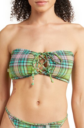 WEWOREWHAT Cherry Barbell Halter Bikini Top