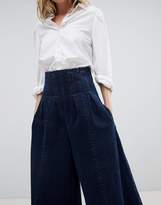 Thumbnail for your product : ASOS Design Wide Leg Jeans With Corset Waist Detail
