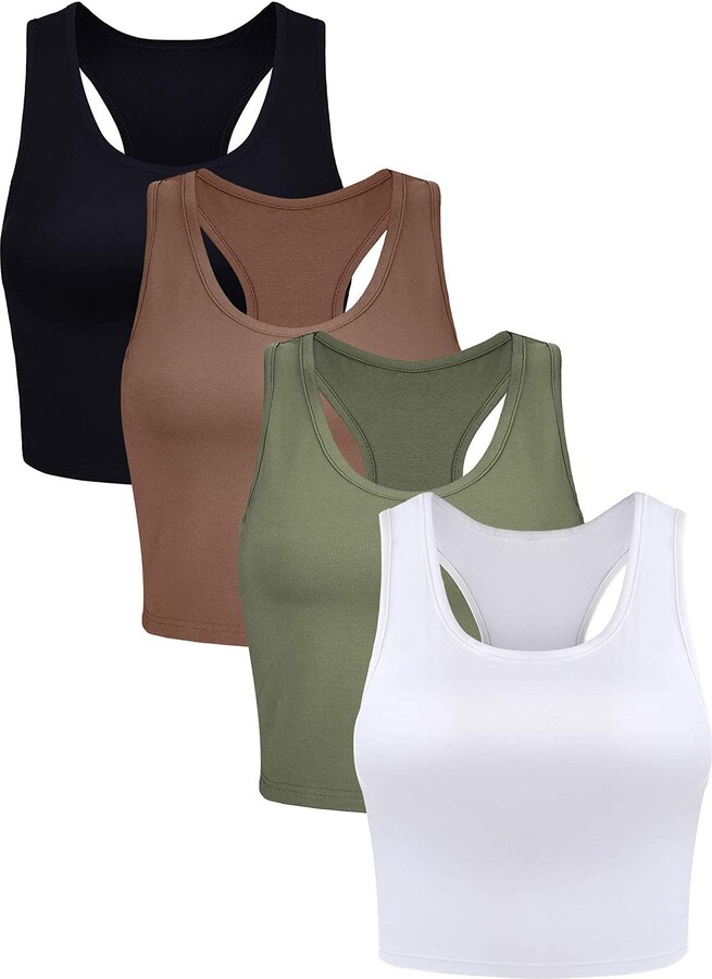 Racer Back Vests Women Pack Yoga Tops 