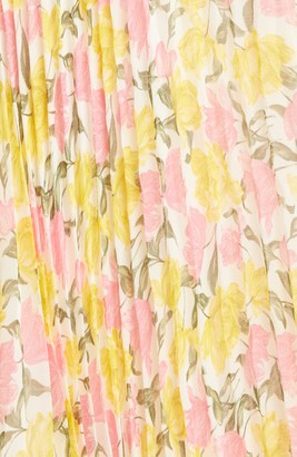 Jason Wu Collection Pleated Floral Chiffon Midi Dress