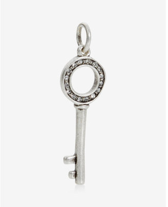 Express Sequin Matte Silver Large Key Charm