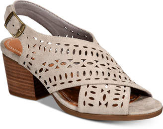 Bare Traps Baretraps Ilene Perforated Block-Heel Sandals Women Shoes