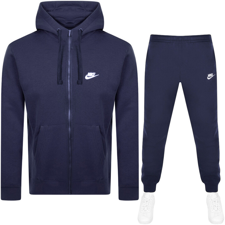 nike navy fleece tracksuit