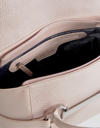 Fiorelli Barbican Mini Foldover Blush Tote Bag With Metal Bar Detail
