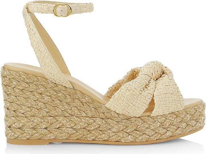 Stuart Weitzman Playa Knot Straw Espadrille Wedge Sandals ShopStyle