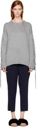 See by Chloe Grey Lace Up Sweater