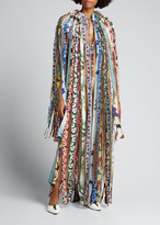 Thumbnail for your product : Stella McCartney Mixed Print Fabric Strip Long-Sleeve Maxi Dress