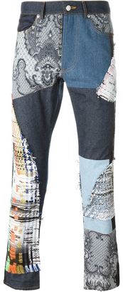 James Long patchwork slim jeans - men - Cotton/Nylon/Polyester/Cupro - XS