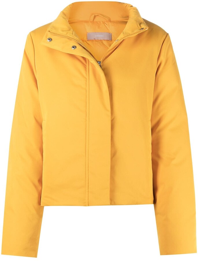 mustard coloured puffer jacket