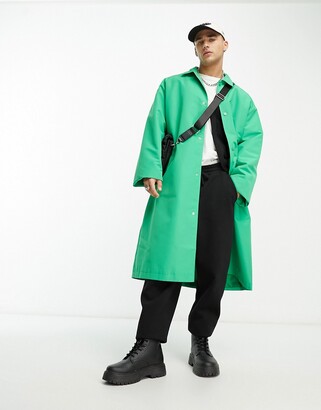 ASOS DESIGN oversized faux fur longline coat in black