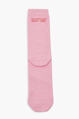 boohoo Baby Girl Slogan Socks