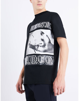 McQ Gothic-print cotton-jersey t-shirt
