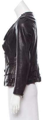 3.1 Phillip Lim Ruffle-Accented Leather Jacket