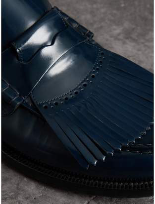 Burberry Kiltie Fringe Leather Loafers