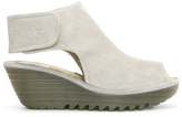 Thumbnail for your product : Fly London Yone Blue Suede Backless Wedge Sandal