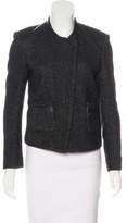 Thumbnail for your product : Maje Leather-Trimmed Wool Jacket