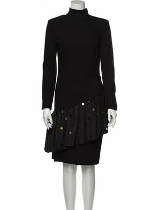 Lanvin Silk Knee-Length Dress Black