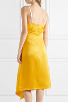 Thumbnail for your product : Victoria Beckham Draped Silk-blend Satin Dress - Yellow