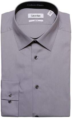 Calvin Klein Tone/Tone Stripe Slim Fit 100% Cotton Solid Dress Shirt - 33T046 (15.5 32-33, )