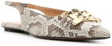 Thumbnail for your product : Tod's Snakeskin-Effect Chain-Detail Ballerina Shoes