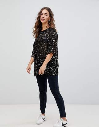 Glamorous relaxed top in sparkle fabric
