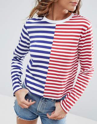 ASOS T-Shirt in Boxy Fit and Cut About Stripe