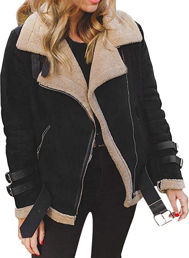 black suede fur lined jacket