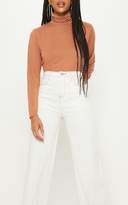 Thumbnail for your product : PrettyLittleThing Ecru Extreme Wide Leg Jeans