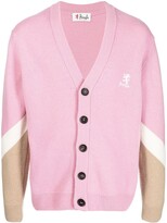 Thumbnail for your product : Pringle Embroidered-Logo Intarsia-Stripe Cardigan