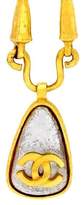 Thumbnail for your product : Chanel CC Logo Gold Tone Metal Clear Plastic Stone Necklace