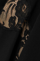 Thumbnail for your product : Stella McCartney + Net Sustain Celeste Asymmetric Lace-paneled Cady Mini Dress - Black