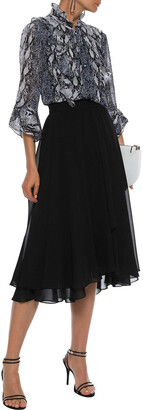Mikael Aghal Draped Georgette Skirt