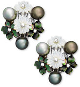 Thumbnail for your product : Mother of Pearl Sterling Silver Earrings, Cultured Tahitian Pearl and Cultured Freshwater Flower Earrings