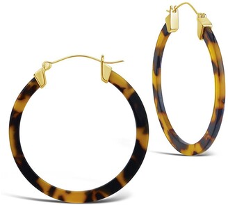 JYJ Leopard Print Resin Hoop Earrings for Women Acrylic Tortoise Shell Statement Hoops Earrings 