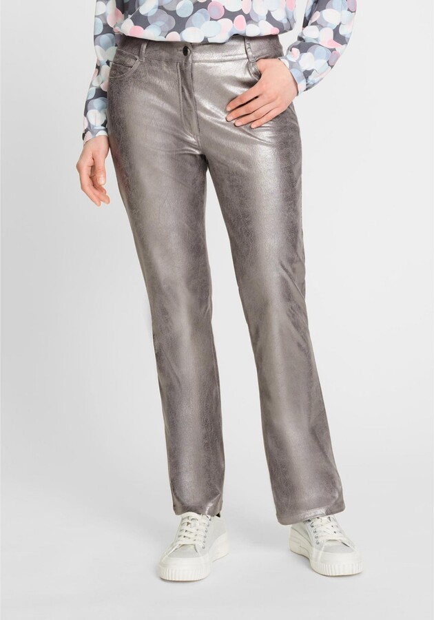 Olsen Women's Metallic Soft Leather Look Pant