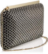 Thumbnail for your product : Jimmy Choo ELLIPSE Black Suede Clutch Bag with Diamond Motif Crystal Hotfix