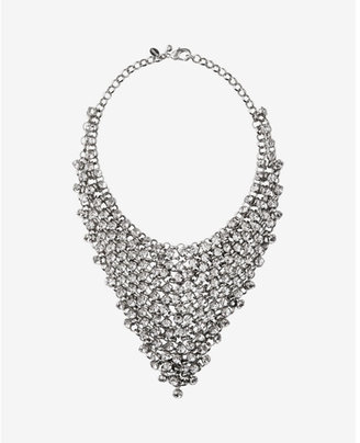 Express crystal net bib necklace