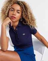 Thumbnail for your product : Lacoste graphic polo mini dress in blue multi
