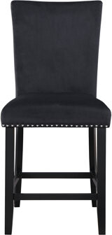 Global Furniture USA Black Velvet 2pk Basrstool